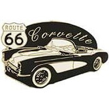 Eagle Emblems P06960 Pin-Car, Corvette, Route 66 (1