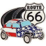 Eagle Emblems P07052 Pin-Car, Vw, Route 66 (1