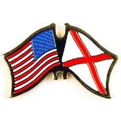 Eagle Emblems P09101 Pin-Usa/Alabama (CROSS FLAGS), (1-1/8")