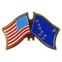Eagle Emblems P09102 Pin-Usa/Alaska (CROSS FLAGS), (1-1/8")
