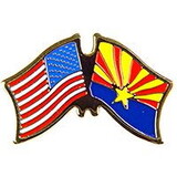 Eagle Emblems P09103 Pin-Usa/Arizona (CROSS FLAGS), (1-1/8