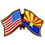 Eagle Emblems P09103 Pin-Usa/Arizona (CROSS FLAGS), (1-1/8")