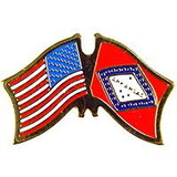 Eagle Emblems P09104 Pin-Usa/Arkansas (CROSS FLAGS), (1-1/8