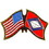 Eagle Emblems P09104 Pin-Usa/Arkansas (CROSS FLAGS), (1-1/8")