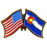 Eagle Emblems P09106 Pin-Usa/Colorado (CROSS FLAGS), (1-1/8