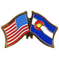 Eagle Emblems P09106 Pin-Usa/Colorado (CROSS FLAGS), (1-1/8")