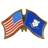 Eagle Emblems P09107 Pin-Usa/Connecticut (Cross Flags) (1-1/8