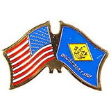 Eagle Emblems P09108 Pin-Usa/Delaware (Cross Flags) (1-1/8