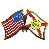 Eagle Emblems P09110 Pin-Usa/Florida (CROSS FLAGS), (1-1/8")
