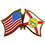 Eagle Emblems P09110 Pin-Usa/Florida (Cross Flags) (1-1/8")