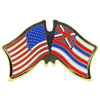 Eagle Emblems P09112 Pin-Usa/Hawaii (CROSS FLAGS), (1-1/8")