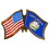 Eagle Emblems P09118 Pin-Usa/Kentucky (Cross Flags) (1-1/8")