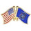 Eagle Emblems P09123 Pin-Usa/Michigan (CROSS FLAGS), (1-1/8")