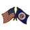 Eagle Emblems P09124 Pin-Usa/Minnesota (CROSS FLAGS), (1-1/8")