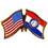 Eagle Emblems P09126 Pin-Usa/Missouri (CROSS FLAGS), (1-1/8")