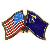 Eagle Emblems P09129 Pin-Usa/Nevada (CROSS FLAGS), (1-1/8
