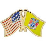 Eagle Emblems P09131 Pin-Usa/New Jersey (CROSS FLAGS), (1-1/8