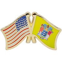 Eagle Emblems P09131 Pin-Usa/New Jersey (CROSS FLAGS), (1-1/8")