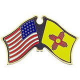 Eagle Emblems P09132 Pin-Usa/New Mexico (CROSS FLAGS), (1-1/8