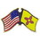 Eagle Emblems P09132 Pin-Usa/New Mexico (Cross Flags) (1-1/8")