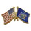 Eagle Emblems P09133 Pin-Usa/New York (Cross Flags) (1-1/8")