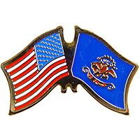 Eagle Emblems P09135 Pin-Usa/North Dakota (CROSS FLAGS), (1-1/8")