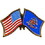 Eagle Emblems P09135 Pin-Usa/North Dakota (Cross Flags) (1-1/8")