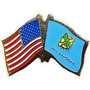 Eagle Emblems P09137 Pin-Usa/Oklahoma (Cross Flags) (1-1/8