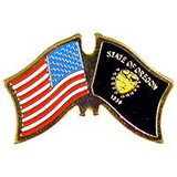 Eagle Emblems P09138 Pin-Usa/Oregon (Cross Flags) (1-1/8