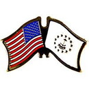 Eagle Emblems P09140 Pin-Usa/Rhode Island (Cross Flags) (1-1/8