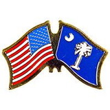 Eagle Emblems P09141 Pin-Usa/South Carolina (Cross Flags) (1-1/8