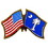 Eagle Emblems P09141 Pin-Usa/South Carolina (Cross Flags) (1-1/8")