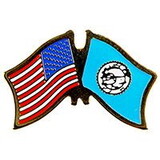 Eagle Emblems P09142 Pin-Usa/South Dakota (Cross Flags) (1-1/8