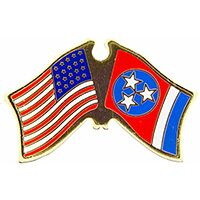 Eagle Emblems P09143 Pin-Usa/Tennessee (CROSS FLAGS), (1-1/8")