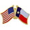 Eagle Emblems P09144 Pin-Usa/Texas (Cross Flags) (1-1/8")