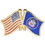 Eagle Emblems P09145 Pin-Usa/Utah (Cross Flags) (1-1/8")