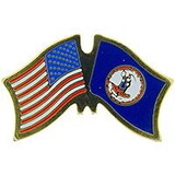 Eagle Emblems P09147 Pin-Usa/Virginia (CROSS FLAGS), (1-1/8
