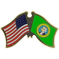 Eagle Emblems P09148 Pin-Usa/Washington (CROSS FLAGS), (1-1/8")