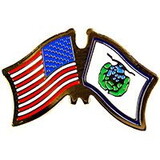 Eagle Emblems P09149 Pin-Usa/West Virginia (Cross Flags) (1-1/8
