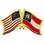 Eagle Emblems P09161 Pin-Usa/Georgia,Present (CROSS FLAGS), (1-1/8")