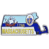 Eagle Emblems P09222 Pin-Massachusetts (Map) (1