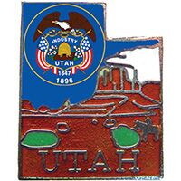 Eagle Emblems P09245 Pin-Utah (Map) (1")