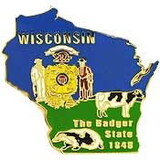 Eagle Emblems P09250 Pin-Wisconsin (Map) (1