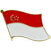 Eagle Emblems P09596 Pin-Singapore (FLAG), (1-1/16")