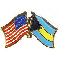 Eagle Emblems P09708 Pin-Usa/Bahamas (CROSS FLAGS), (1-1/8")