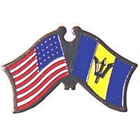 Eagle Emblems P09710 Pin-Usa/Barbados (CROSS FLAGS), (1-1/8")