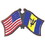 Eagle Emblems P09710 Pin-Usa/Barbados (Cross Flags) (1-1/8")