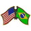 Eagle Emblems P09714 Pin-Usa/Brazil (CROSS FLAGS), (1-1/8")
