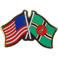 Eagle Emblems P09725 Pin-Usa/Dominica (CROSS FLAGS), (1-1/8")