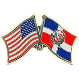 Eagle Emblems P09726 Pin-Usa/Dominican Rep. (Cross Flags) (1-1/8
